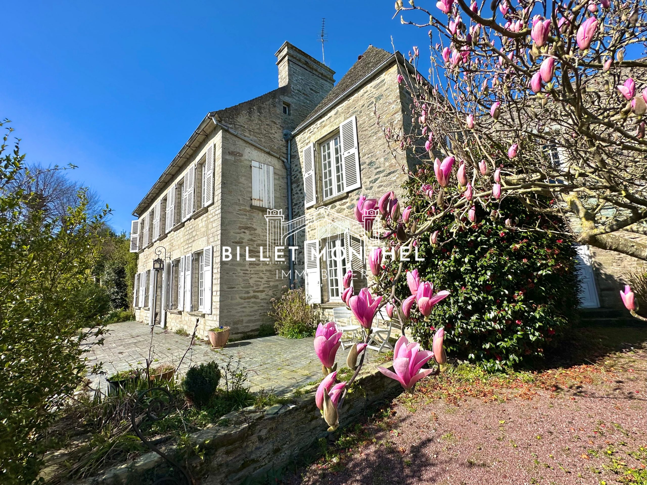 vue-coté-magnolia-extérieur-lampadaire-maison-maître-propriété-querqueville
